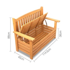 Gardeon 2 Seat Wooden Outdoor Storage Bench