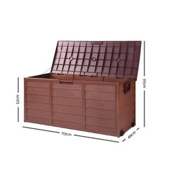 Gardeon 290L Outdoor Lockable Storage Box - Chocolate