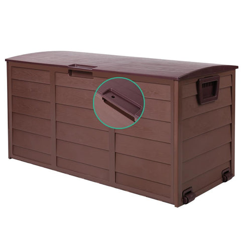 Gardeon 290L Outdoor Lockable Storage Box - Chocolate
