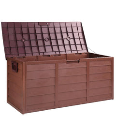 Gardeon 290L Outdoor Lockable Storage Box - Chocolate