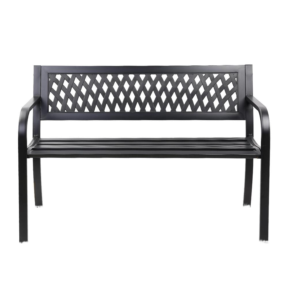 Black wrought iron bench seat sale