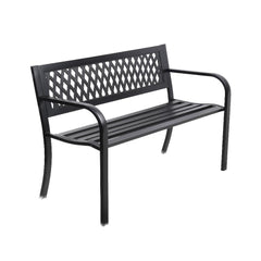 Gardeon Cast Iron Modern Garden Bench Seat - Black