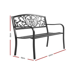 Gardeon Cast Iron Victorian Garden Bench Seat - Black