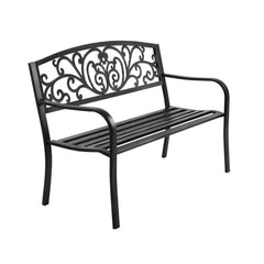 Gardeon Cast Iron Victorian Garden Bench Seat - Black