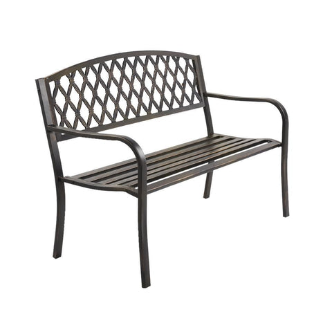 Gardeon Cast Iron Vintage Garden Bench Seat Bronze Vertical Gardens Direct