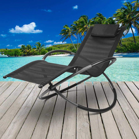 Gardeon Foldable Orbital Rocking Chair - Black