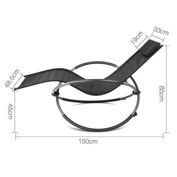 Gardeon Foldable Orbital Rocking Chair - Black – Vertical Gardens Direct