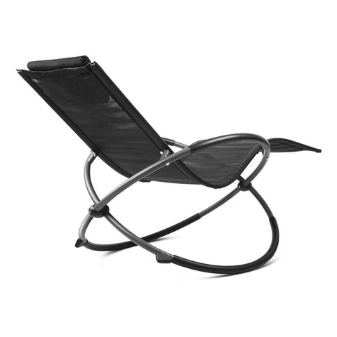 Gardeon Foldable Orbital Rocking Chair - Black