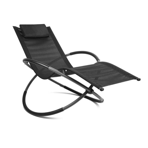 Gardeon Foldable Orbital Rocking Chair - Black