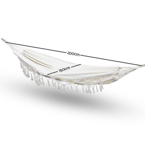 Gardeon Hammock With Hanging Tassels - Cream