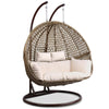 Image of Gardeon Outdoor Double Hanging Egg Chair Swing - Brown