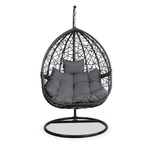 Gardeon Outdoor Hanging Egg Chair Swing - Black