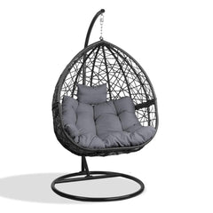 Gardeon Outdoor Hanging Egg Chair Swing - Black