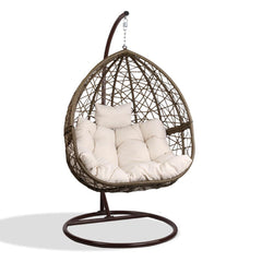 Gardeon Outdoor Hanging Egg Chair Swing - Brown