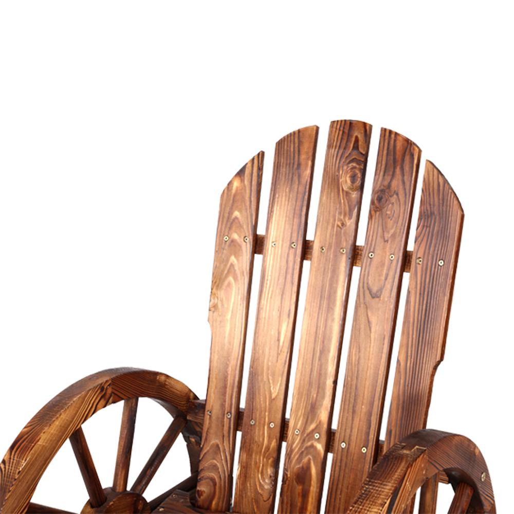 Gardeon Outdoor Wagon Wheel Rocking Chair - Brown – Vertical Gardens Direct