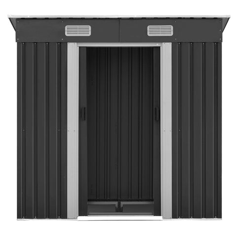 Giantz 1.94 x 1.21m metal Base Garded Shed - Grey