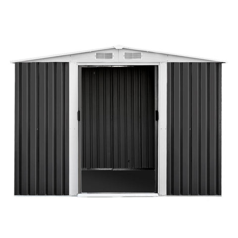 Giantz 2.05 x 2.57m Steel Garden Shed with Roof - Grey