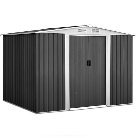 Giantz 2.05 x 2.57m Steel Garden Shed with Roof - Grey