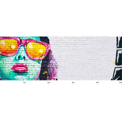 Graffiti Girl On Brickwork Custom Sized UV Printed Fence Cover