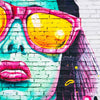 Image of Graffiti Girl On Brickwork Custom Sized UV Printed Fence Cover