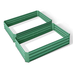 Green Fingers 120 x 90cm Raised Garden Bed Set of 2 - Green