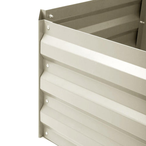 Green Fingers 150 x 90cm Galvanised Steel Garden Bed - Cream