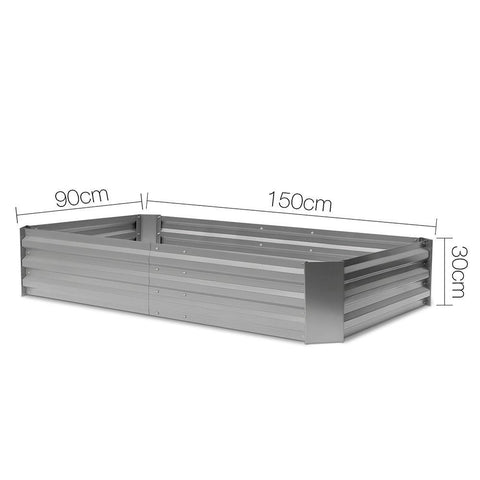 Green Fingers 150 x 90cm Raised Garden Bed - Light Grey