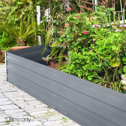 Green Fingers 150cm x 90cm Raised Garden Bed Set of 2 - Charcoal
