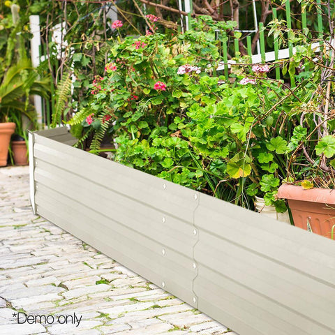 Green Fingers 150cm x 90cm Raised Garden Bed Set of 2 - Cream