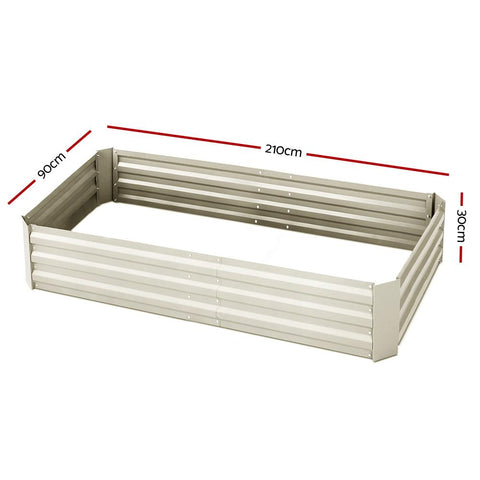 Green Fingers 210cm x 90cm Raised Garden Bed Set of 2 - Cream