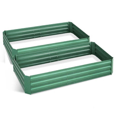 Green Fingers 210cm x 90cm Raised Garden Bed Set of 2 - Green