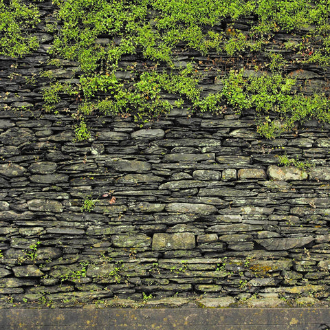 Grey Slate Stone Wall Custom Sized UV Printed Fence Cover
