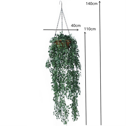 Hanging Basket With Artificial Dischidia Million Hearts - UV Stabilised 110cm