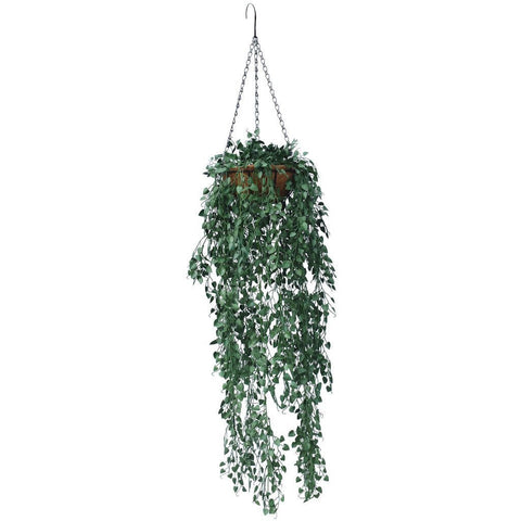 Hanging Basket With Artificial Dischidia Million Hearts - UV Stabilised 110cm