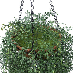 Hanging Basket With Artificial String Of Pearls - UV Stabilised 110cm