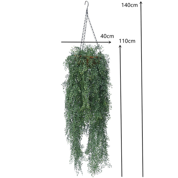 Hanging Basket With Artificial String Of Pearls - UV Stabilised 110cm ...