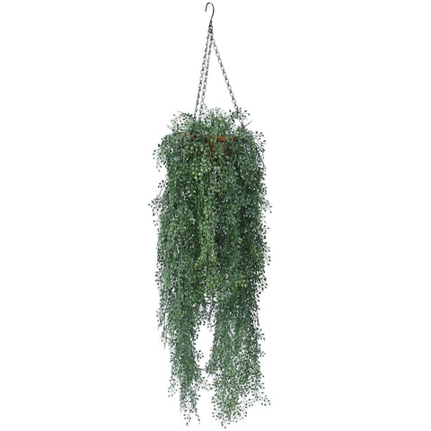 string of pearls artificial plant hanging basket Hanging Basket With Artificial String Of Pearls