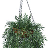 Image of Hanging Basket With Artificial Trailing Bamboo Leaf - UV Stabilised 110cm