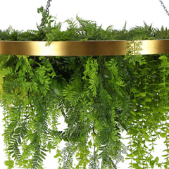 Hanging Gold Disc With Artificial UV Stabilised Foliage 80cm
