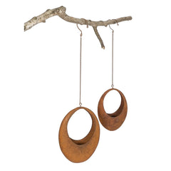 Hanging Rusted Oval Planter 30cm Set of 6