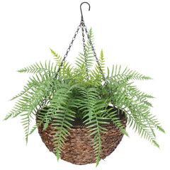 Large Hanging Basket With Artificial Fern UV Stabilised