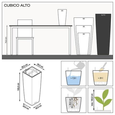 Lechuza CUBICO Alto 40 Premium