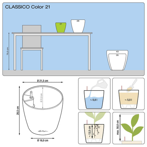 Lechuza Classico Colour 21 Self Watering Pot - 21cm