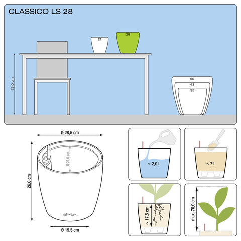 Lechuza Classico LS 28 Self Watering Pot - 28cm