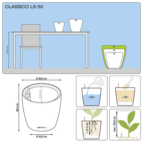 Lechuza Classico LS 50 Self Watering Pot - 50cm