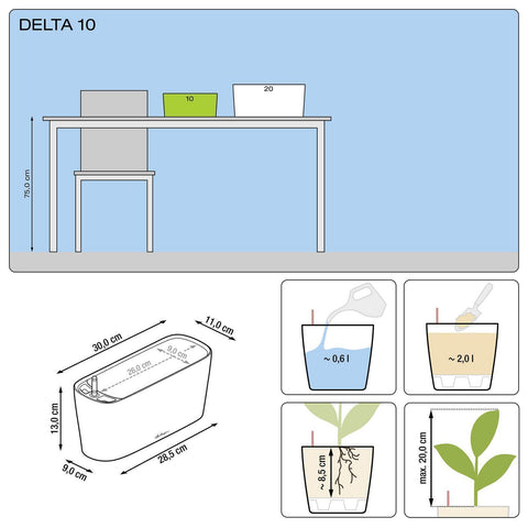 Lechuza Delta 10 Self Watering Table Planter