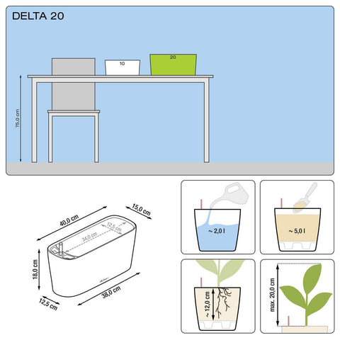 Lechuza Delta 20 Self Watering Table Planter