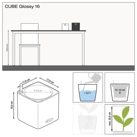 Lechuza Glossy CUBE 16