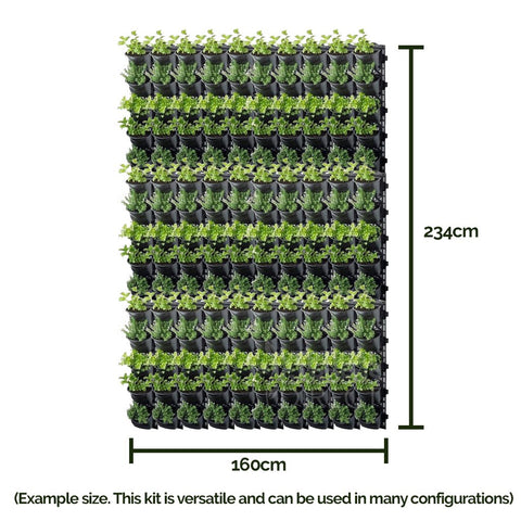 Maze Vertical Garden Modular Wall Planter Kit - 150 Pots