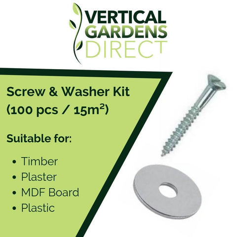 Screw & Washer Kit For Timber & Plaster Surfaces - 100 pcs / 15m²